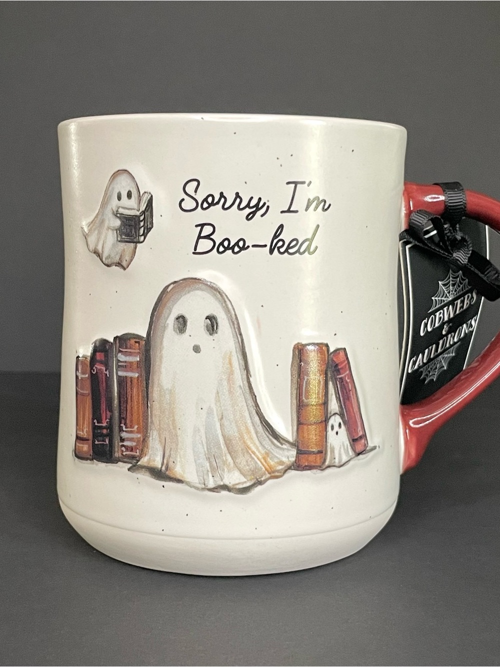 Viral Cobwebs & Cauldrons “Sorry, I’m Boo-ked” Halloween Mug